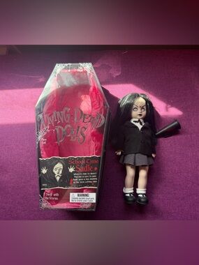 Living Dead Dolls School Time Sadie Doll - Black Hair, Black Outfit